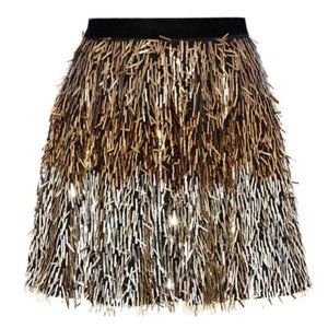 NWT Alice + Olivia Cina Metallic Gold/Ombre Skirt